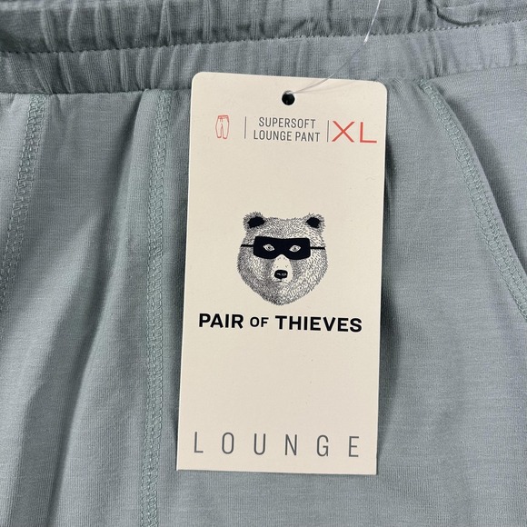 Pair Of Thieves Lounge Pants Mens XL Green Supersoft Drawstring Jogger Cuffed - Picture 4 of 8